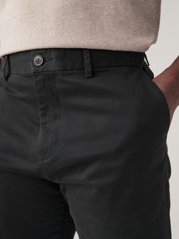 Zwart - Straight fit - Chinoshort met stretch - Image 3 of 6