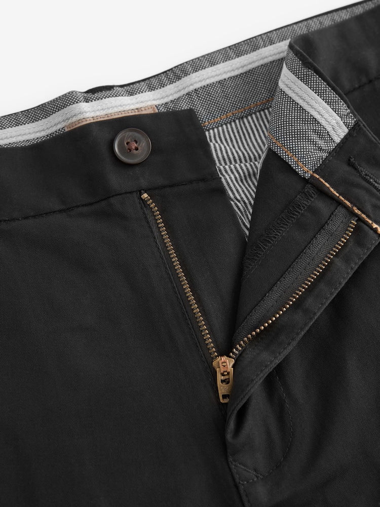 Black Straight Fit Stretch Chinos Shorts - Image 6 of 6