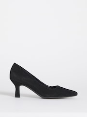 JD Williams Black Extra Wide Fit Pointed Toe Kitten Heel Shoes - Image 3 of 4