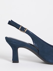 JD Williams Blue Extra Wide Fit Pointed Toe Slingback Heels - Image 4 of 4