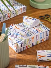 Hallmark Blue 3 X 2M Wendy Jones-Blackett Text Wrapping Paper - Image 1 of 5