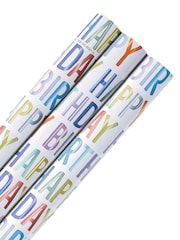 Hallmark Blue 3 X 2M Wendy Jones-Blackett Text Wrapping Paper - Image 2 of 5