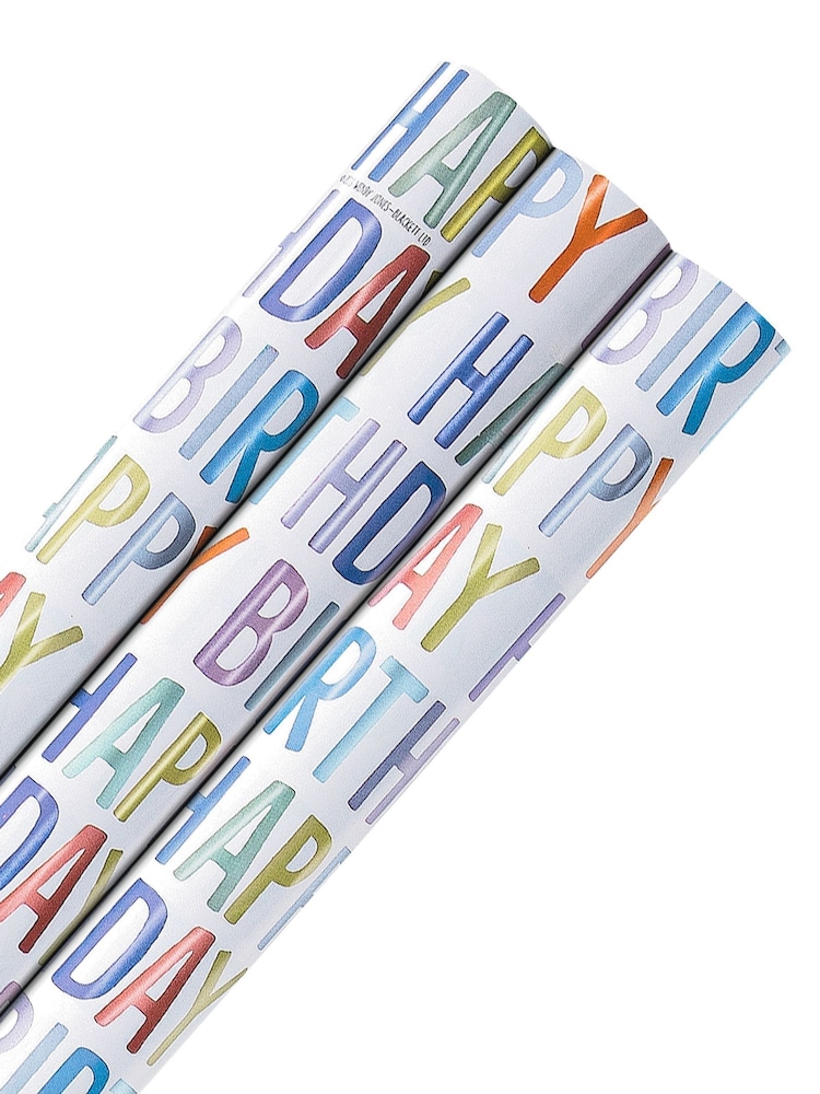Hallmark Blue 3 X 2M Wendy Jones-Blackett Text Wrapping Paper - Image 2 of 5 Hallmark Blue 3 X 2M Wendy Jones-Blackett Text Wrapping Paper - Image 2 of 5
