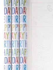 Hallmark Blue 3 X 2M Wendy Jones-Blackett Text Wrapping Paper - Image 4 of 5