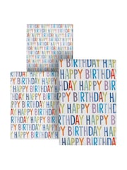 Hallmark Blue 3 X 2M Wendy Jones-Blackett Text Wrapping Paper - Image 5 of 5
