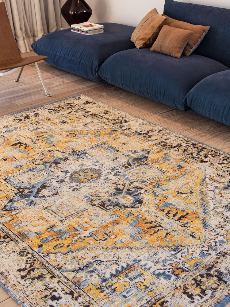 Louis de Poortere Amir Gold Antiquarian Rug - Image 1 of 4 Louis de Poortere Amir Gold Antiquarian Rug - Image 1 of 4