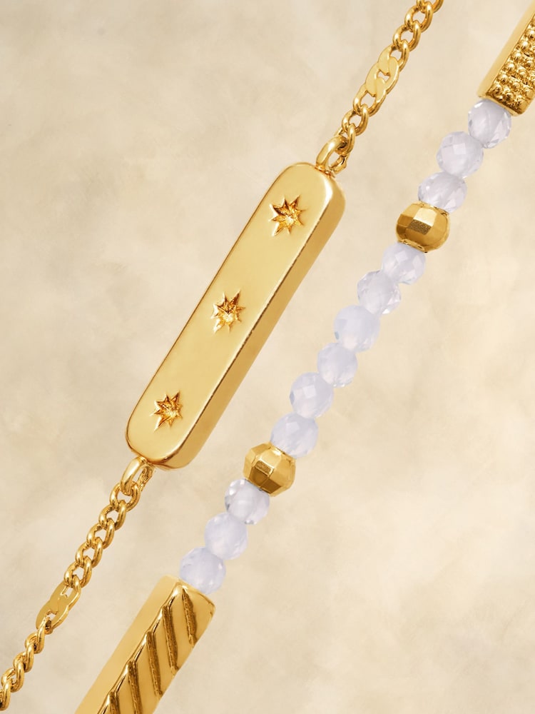 Katie Loxton Gold Birthstone Bracelet | June | Moonstone | - Image 2 of 3 Katie Loxton Gold Birthstone Bracelet | June | Moonstone | - Image 2 of 3