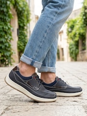 Pavers Blue Wide Fit Lightweight Lace Up Shoes - Image 1 of 6