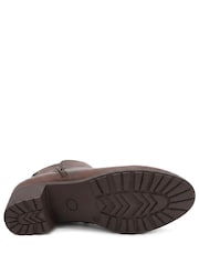 Pavers Brown Wide Fit Zip Fasten Block Heel Ankle Boots - Image 4 of 5