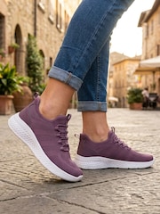 Pavers Purple Easy Step In Lightweight Memory Foam Trainers - Image 1 of 6