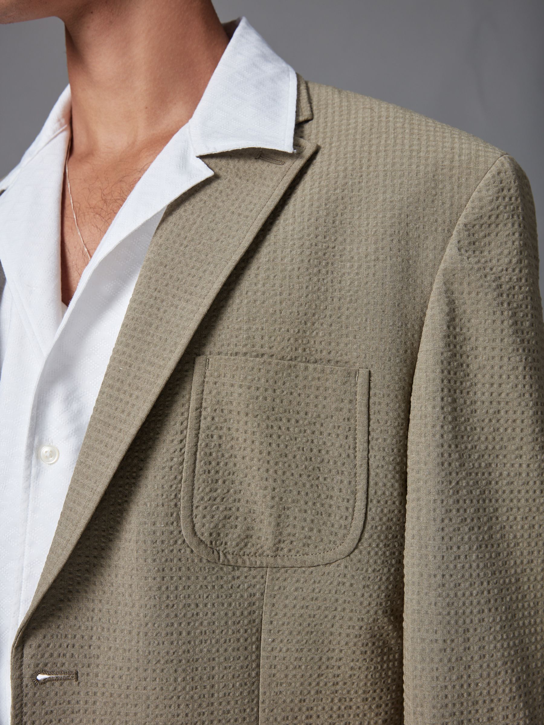Buy Green Relaxed Fit Seersucker Suit Jacket from Next