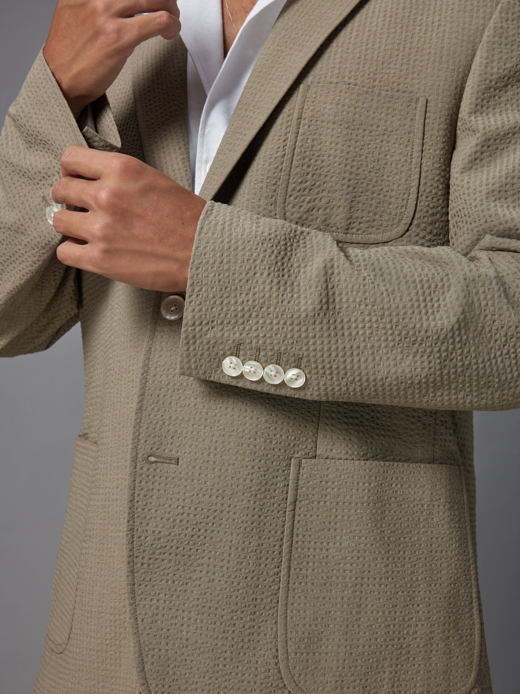 Buy Green Relaxed Fit Seersucker Suit Jacket from Next