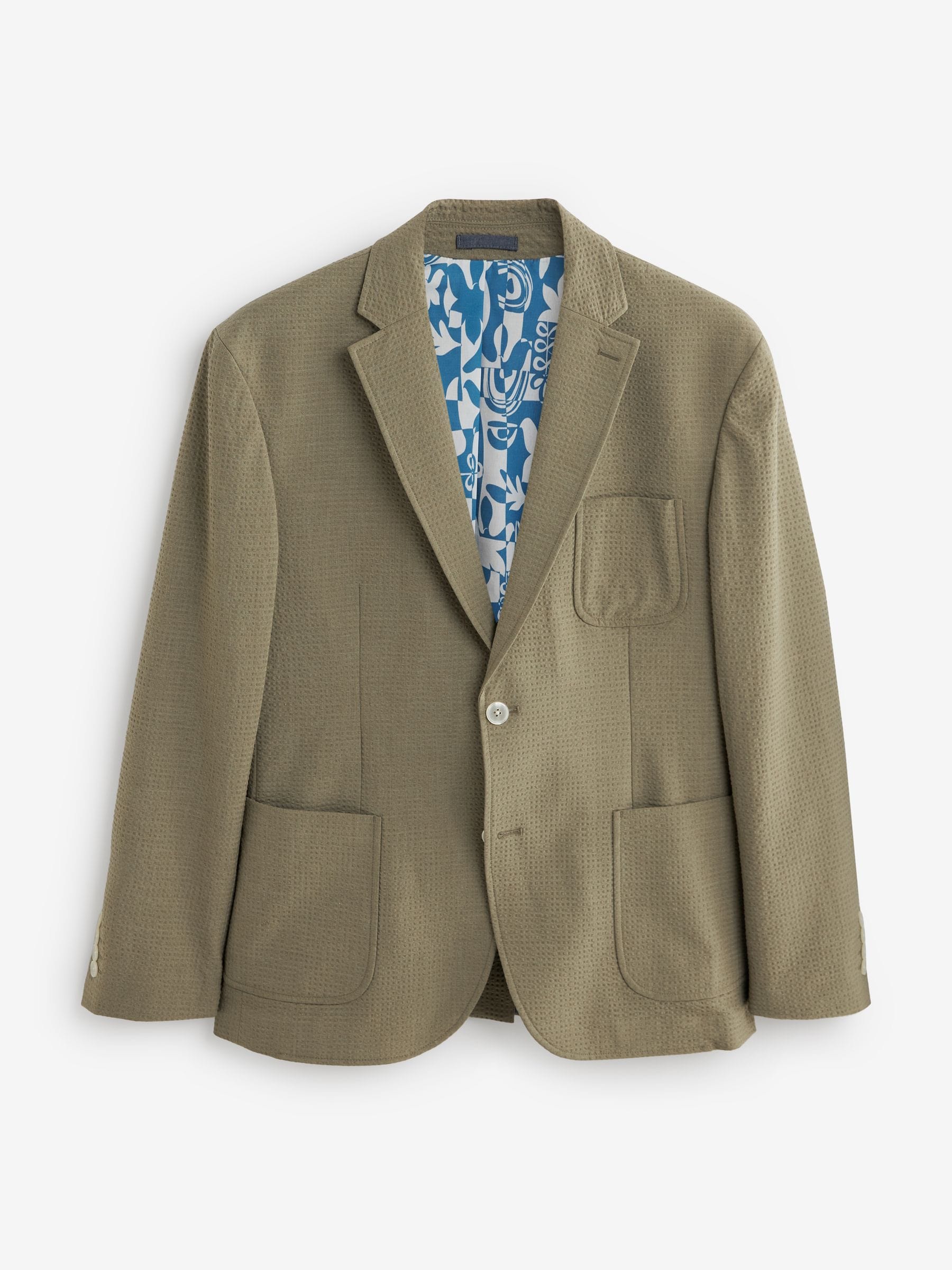 Buy Green Relaxed Fit Seersucker Suit Jacket from Next