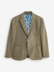 Green Relaxed Fit Seersucker Suit Jacket - Image 6 of 10