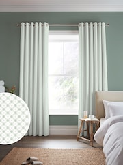 Laura Ashley Sage Wickerwork Made to Measure Curtains - Image 1 of 9