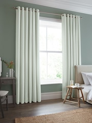 Laura Ashley Sage Wickerwork Made to Measure Curtains - Image 2 of 9