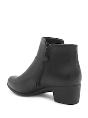 Pavers Black Wide Fit Zip Fasten Block Heel Ankle Boots - Image 2 of 5
