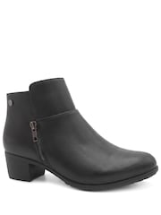 Pavers Black Wide Fit Zip Fasten Block Heel Ankle Boots - Image 3 of 5