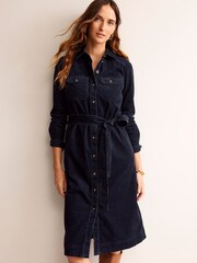 Boden Blue Eloise Cord Midi Shirt Dress - Image 1 of 5