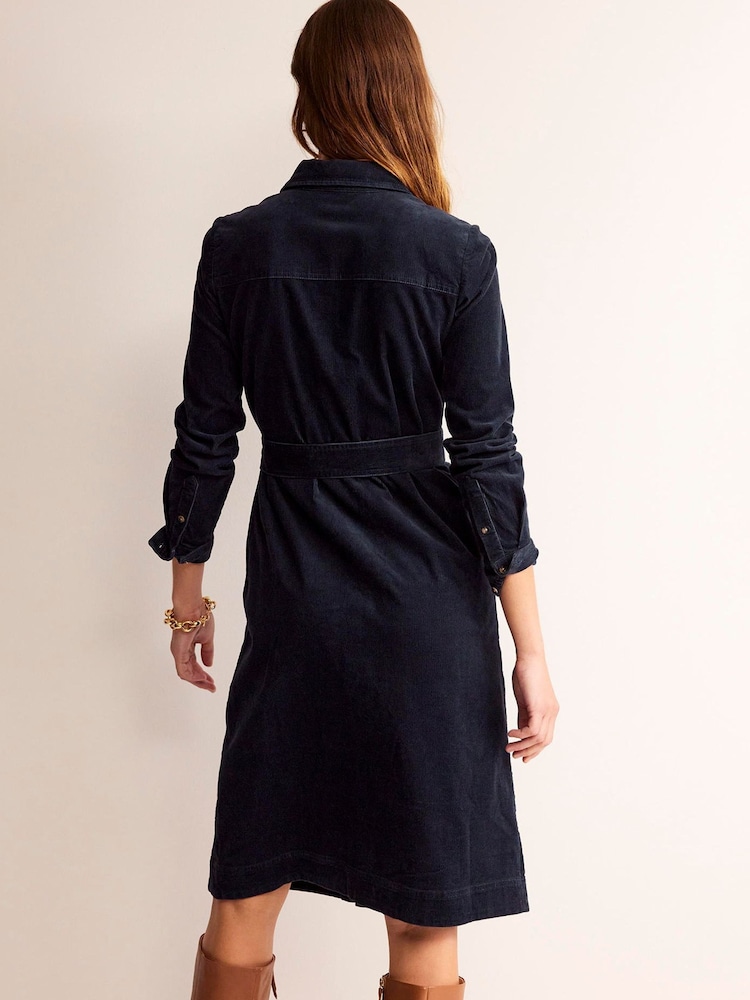 Boden Blue Eloise Cord Midi Shirt Dress - Image 2 of 5