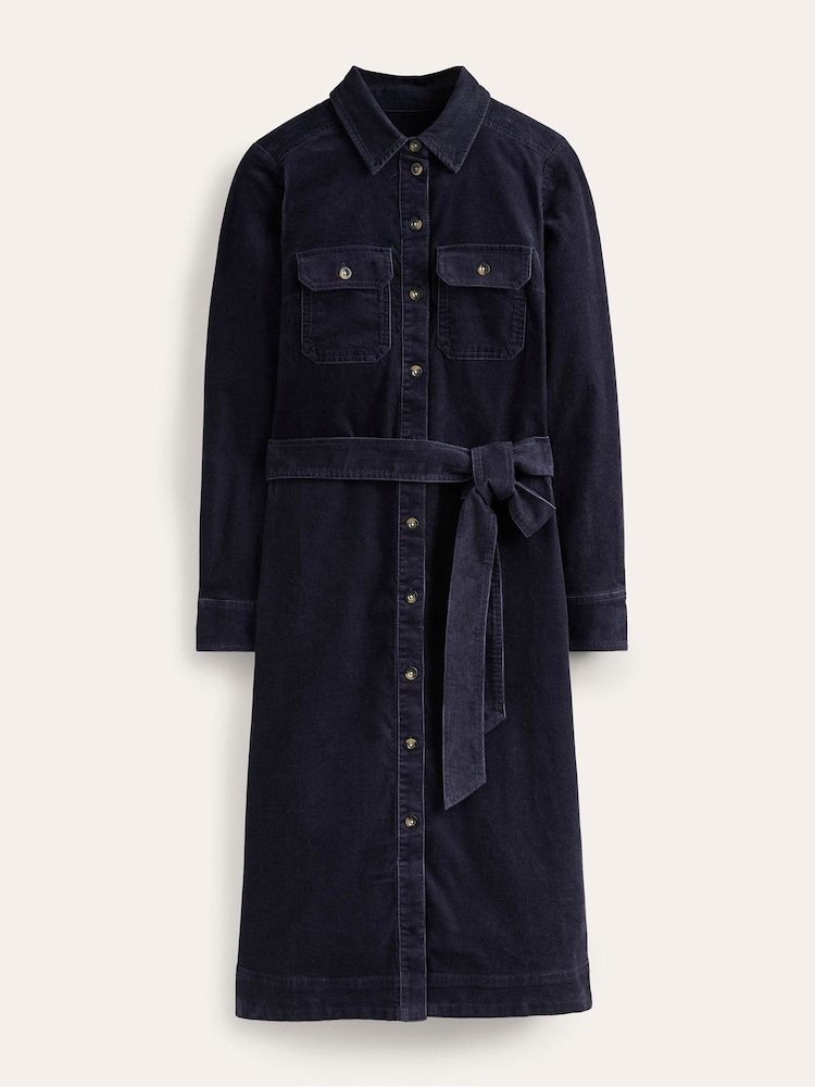Boden Blue Eloise Cord Midi Shirt Dress - Image 5 of 5