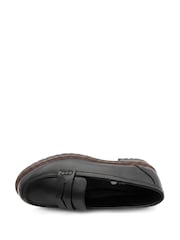 Pavers Black Wide Fit Chunky Sole Penny Loafers - Image 2 of 5