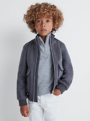 Reiss Airforce Blue Shuffle 9-14 yrs Wool Blend Zip-Through Jacket - Image 1 of 6