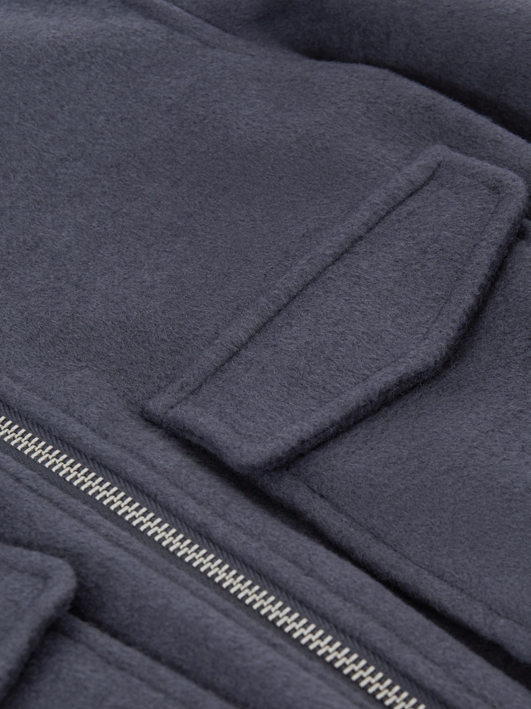 Reiss Airforce Blue Shuffle 9-14 yrs Wool Blend Zip-Through Jacket - Image 6 of 6