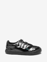 Kickers Black Infants Twin Hook and Loop Patent Leather School Shoes - Image 2 of 9