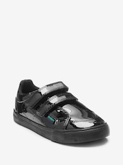Kickers Black Infants Twin Hook and Loop Patent Leather School Shoes - Image 3 of 9