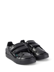 Kickers Black Infants Twin Hook and Loop Patent Leather School Shoes - Image 4 of 9