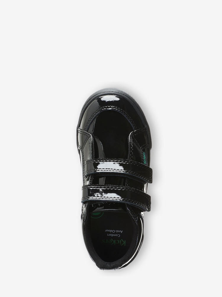 Kickers Black Infants Twin Hook and Loop Patent Leather School Shoes - Image 9 of 9