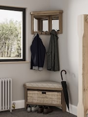K Interiors Brown Embleton Solid Wood 6 Hook Corner Wall Mounted Coat Stand - Image 1 of 4