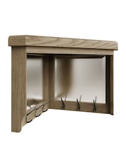 K Interiors Brown Embleton Solid Wood 6 Hook Corner Wall Mounted Coat Stand - Image 2 of 4