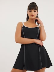 Simply Be Black Magisculpt Flatter Me Sports Contrast Swimdress - Image 3 of 8