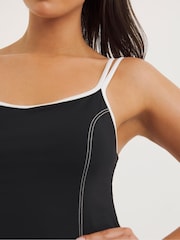 Simply Be Black Magisculpt Flatter Me Sports Contrast Swimdress - Image 7 of 8