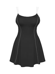 Simply Be Black Magisculpt Flatter Me Sports Contrast Swimdress - Image 8 of 8
