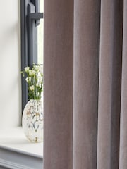 Mink Natural Sumptuous Velvet Eyelet Lined Curtains - Image 3 of 5