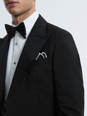 Reiss Black Rabello Wool-Mohair Slim Fit Single Breasted Tuxedo Jacket - Image 4 of 7