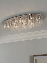 Chrome Elena 9 Light Oval Flush Ceiling Light - Image 1 of 8