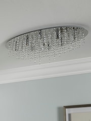 Chrome Elena 9 Light Oval Flush Ceiling Light - Image 2 of 8