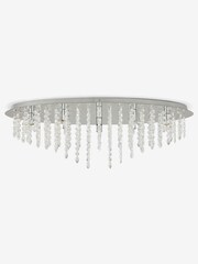 Chrome Elena 9 Light Oval Flush Ceiling Light - Image 4 of 8