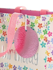 Hallmark Pink 3 Medium Wendy Jones-Blackett Floral Gift Bags - Image 6 of 6