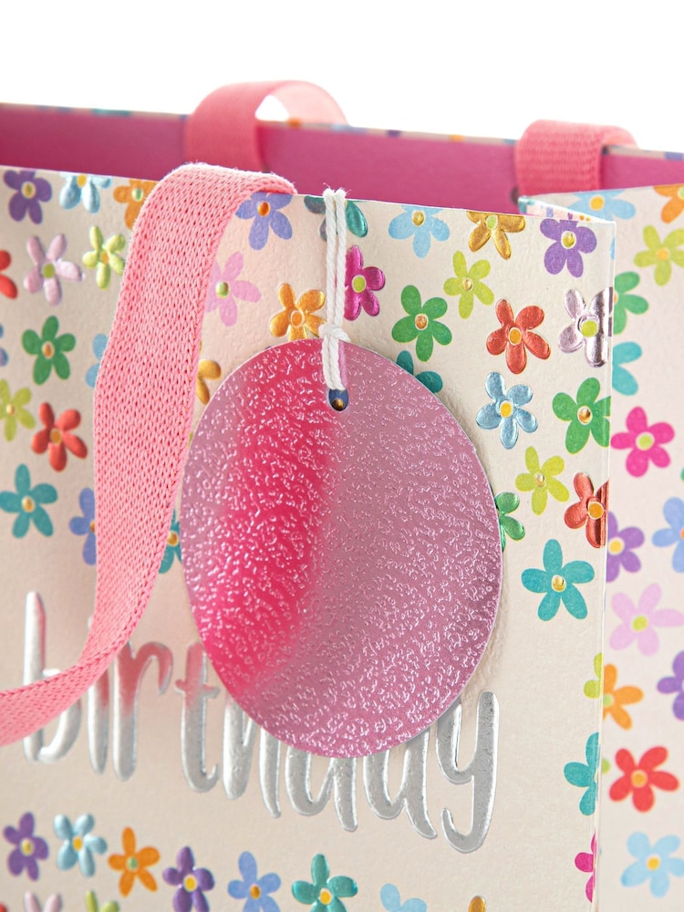 Hallmark Pink 3 Medium Wendy Jones-Blackett Floral Gift Bags - Image 6 of 6 Hallmark Pink 3 Medium Wendy Jones-Blackett Floral Gift Bags - Image 6 of 6