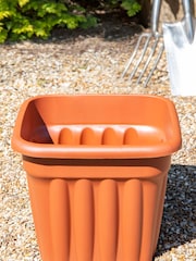 Wham Set of 5 Brown Garden Vista 49cm Plastic Square Planters - Image 2 of 4