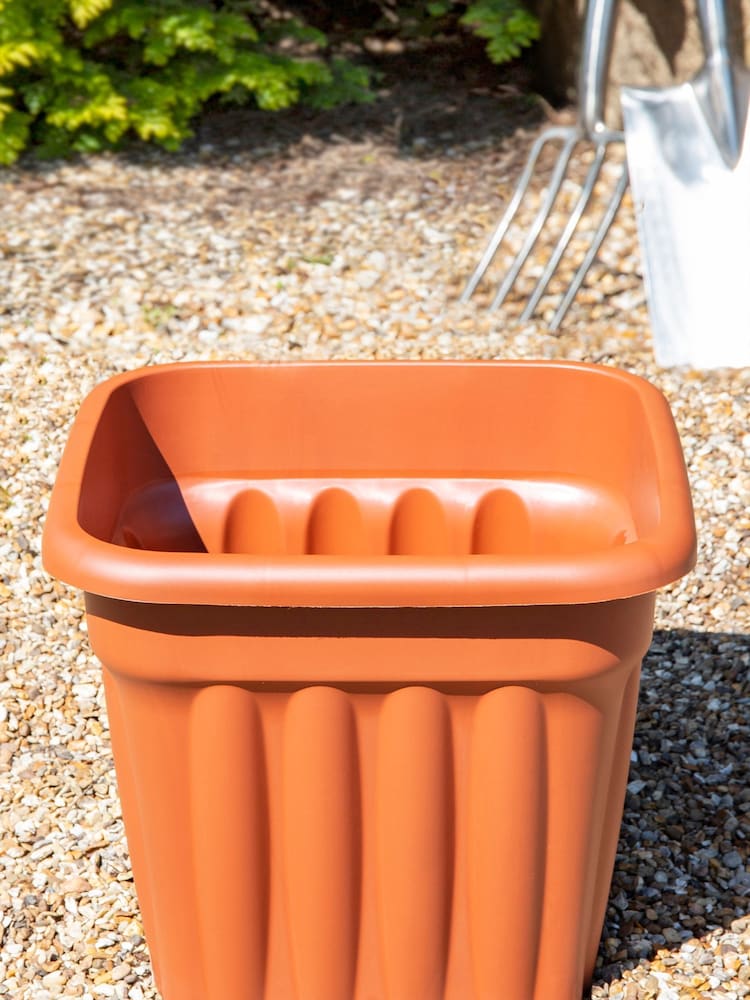 Wham Set of 5 Brown Garden Vista 49cm Plastic Square Planters - Image 2 of 4