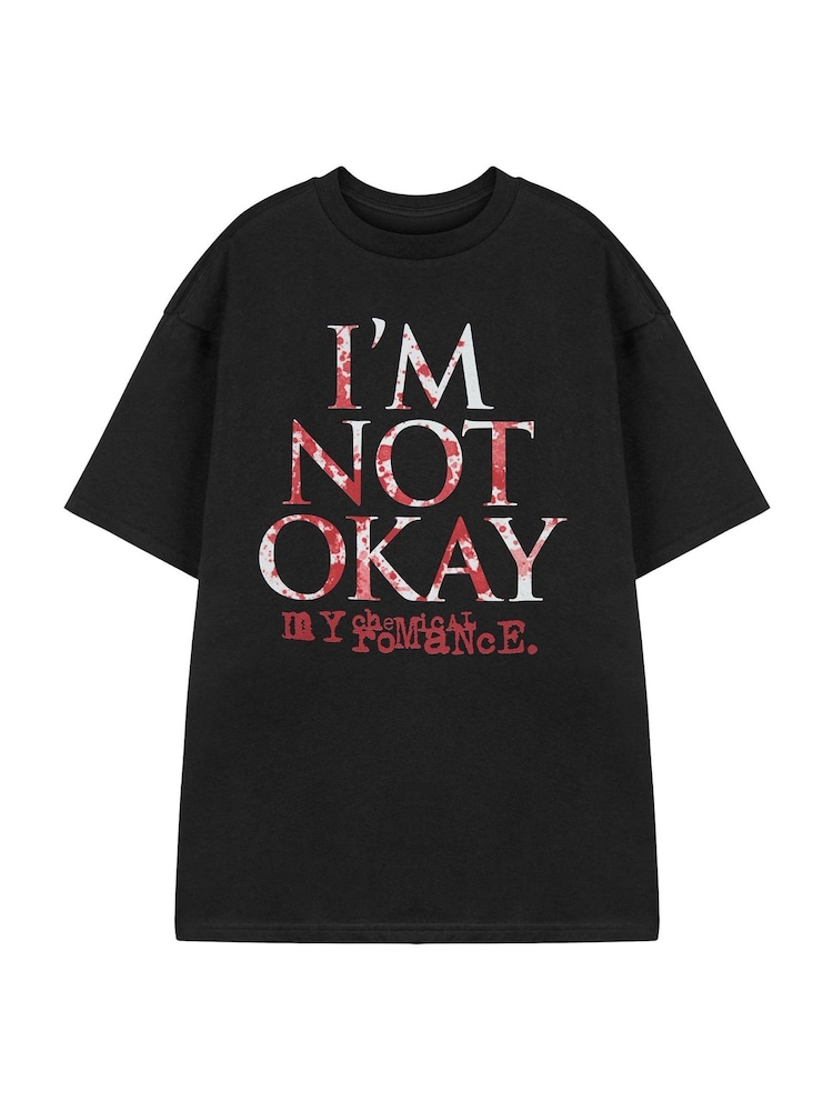 Vanilla Underground Black My Chemical Romance I'm Not Okay Short Sleeved T-Shirt - Image 1 of 6 Vanilla Underground Black My Chemical Romance I'm Not Okay Short Sleeved T-Shirt - Image 1 of 6