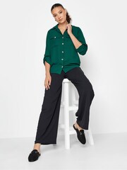 Long Tall Sally Green Long Sleeve Utility Shirt - Image 3 of 4