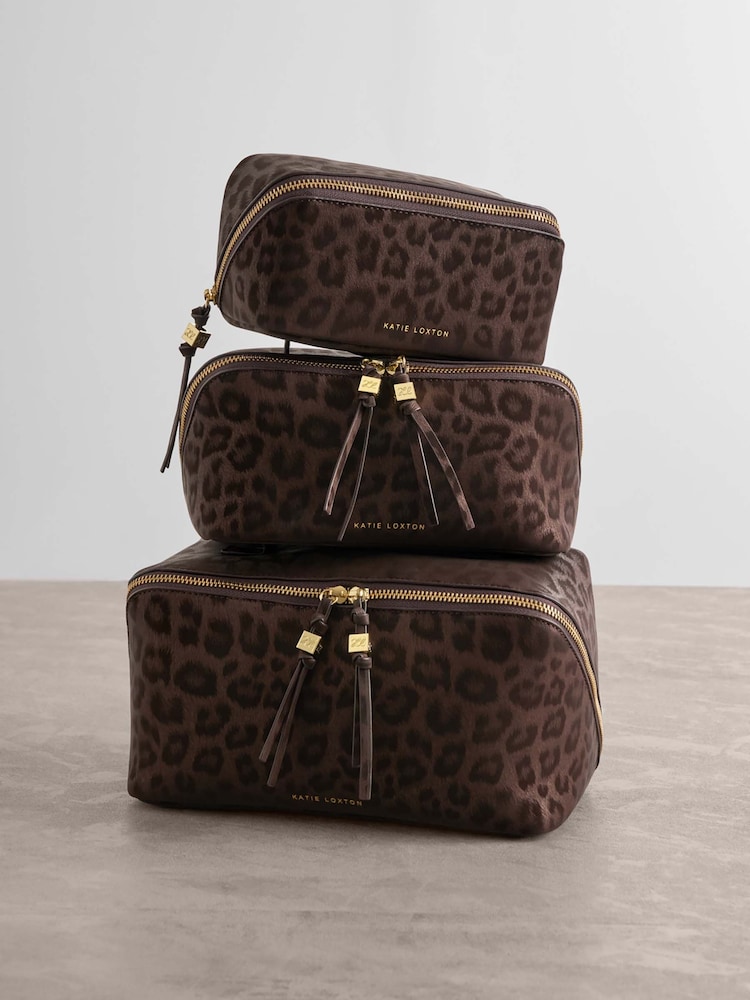 Estampa de animal marrom - Katie Loxton Soho Large Make Up / Wash Bag - Imagem 4 de 4