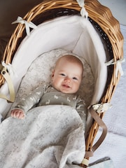 The Little Tailor White Muslin 100% Cotton Baby Blanket - Image 1 of 3